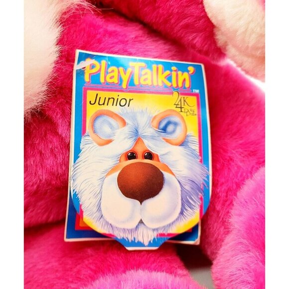 24K Polar Puff Playtalkin' Zollie 19" Plush Puppet Vintage Lion Pink Full Body - Picture 7 of 9